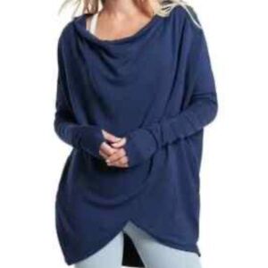 Athleta Women's Purana Wrap Long Sleeve Top - Blue, Medium